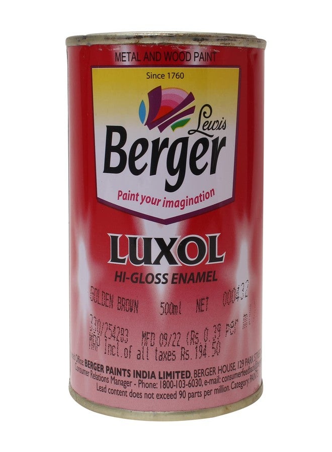 بيرجر طلاء بيرجر لوكسول عالي اللمعان | بني ذهبي | 500 مل | لمسة نهائية تشبه المرآة | طلاء زيتي متين وقوي للخشب والمعادن والبناء | للاستخدام الداخلي والخارجي | مقاوم للعوامل الجوية | معتمد من Green Pro - Image 1